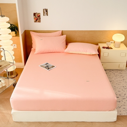 眠博士2025新款全棉老粗布床笠 老粗布床笠-月光粉