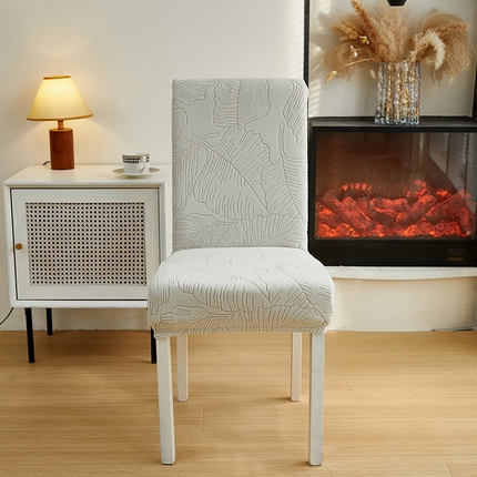 91家纺网 家纺一手货源 找家纺 逐日沙发套 2025新款提花绒椅套-叶沙 浅灰