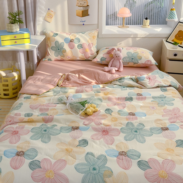 91家纺网 家纺一手货源 找家纺 老帅2025A类水洗双层纱夏被夏凉被空调被被芯直播爆款（有买家秀）花期