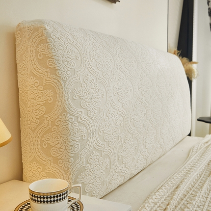 逐日沙发套 2025新款提花绒床头罩-欧艺 米白