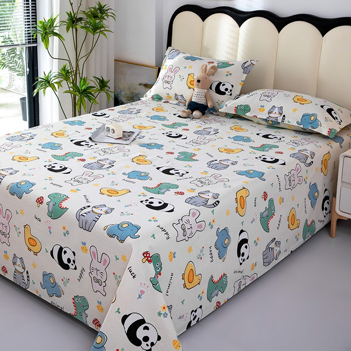 91家纺网 家纺一手货源 找家纺 帛洵2025新款原棉老粗布床单 聚会萌宠