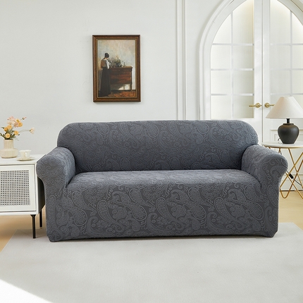 91家纺网 家纺一手货源 找家纺 逐日沙发套 2025新款提花绒沙发套-古罗 深灰