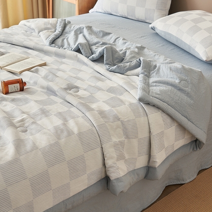 91家纺网 家纺一手货源 找家纺 （总）一加一 2025新款A类九宫格提花大豆夏被被子被芯