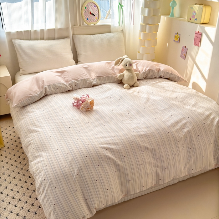 91家纺网 家纺一手货源 找家纺 清雅福 2025全棉13372小清新四件套和单被套早春系列第二批--单被套 渡心