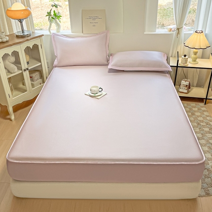 鑫琪莱家纺 2025云母凉感冰丝席 床笠款-云母粉