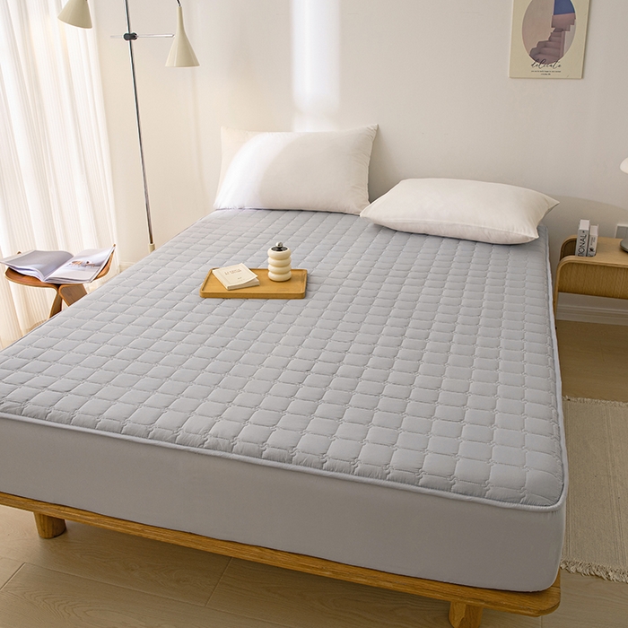 91家纺网 家纺一手货源 找家纺 帕芬鸟2024款A类原棉大豆纤维夹棉床笠 优雅灰