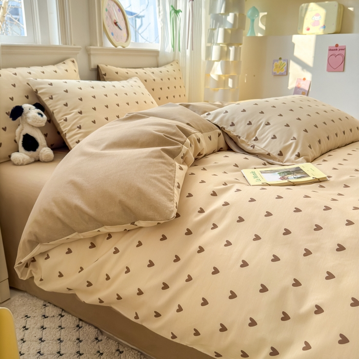 91家纺网 家纺一手货源 找家纺 清雅福 2025全棉13372小清新四件套和单被套早春系列第二批--单枕套 心甜