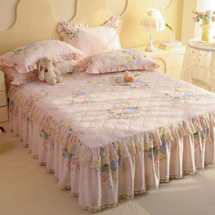 91家纺网 家纺一手货源 找家纺 （总）美达家纺 2025新款全棉印花夹棉床裙