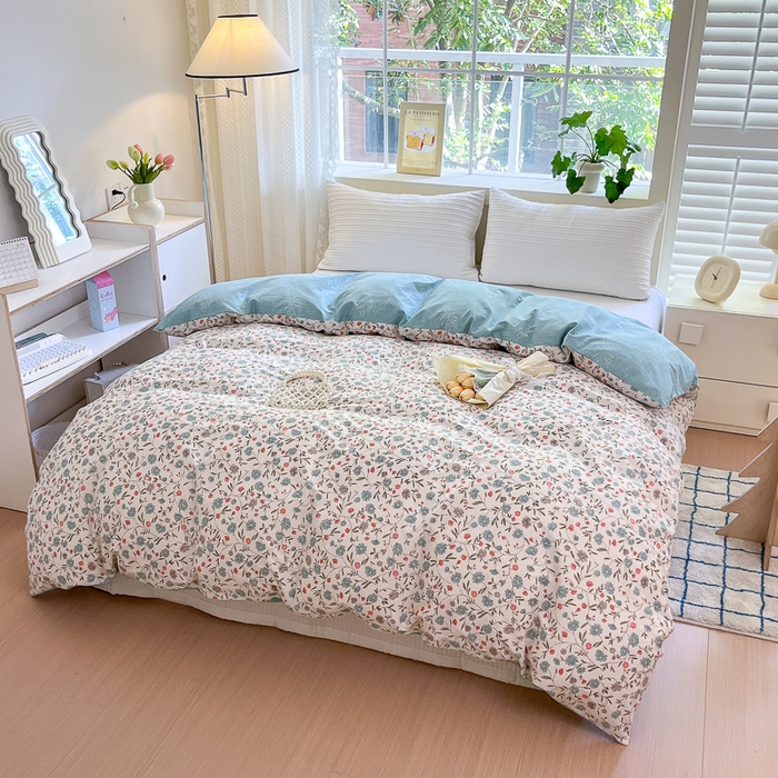 91家纺网 家纺一手货源 找家纺 清雅福 2025全棉13372小清新四件套和单被套早春系列第二批--单被套 西雅图