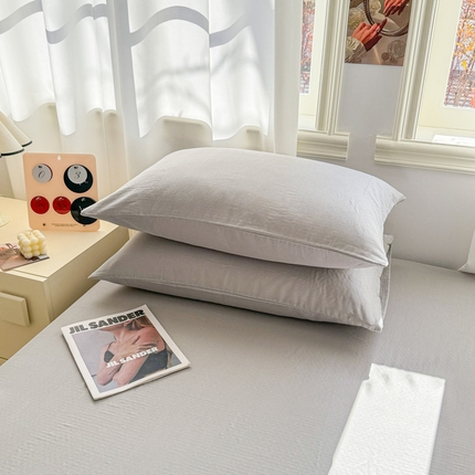 眠博士2025新款全棉双层纱单枕套  双层纱枕套-暮色灰