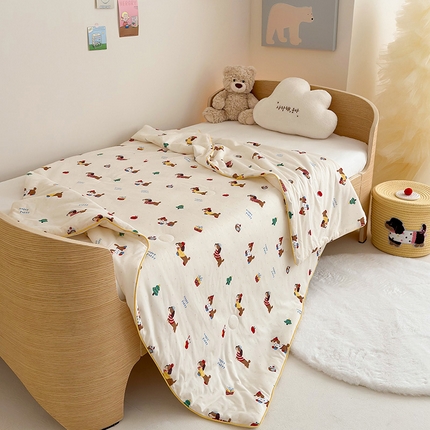 嗨生活 2025年新款针织棉夏被 儿童夏被 幼儿园夏凉被 腊肠狗