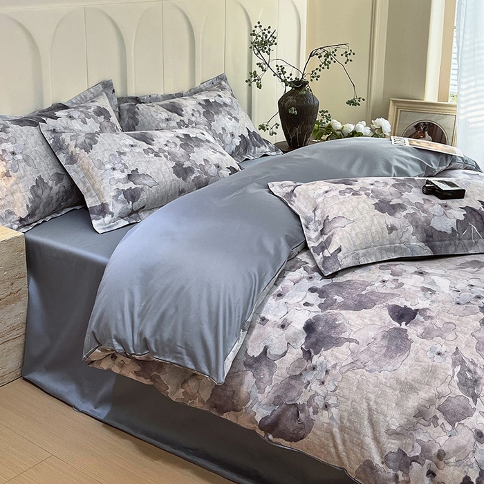 91家纺网 家纺一手货源 找家纺 梧桐树 2025新款100%全棉60S长绒棉套件 S31半岛花茶