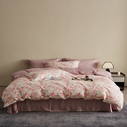 91家纺网 家纺一手货源 找家纺 顾家家居 2025新款莱塞尔数码印花四件套 詹尼