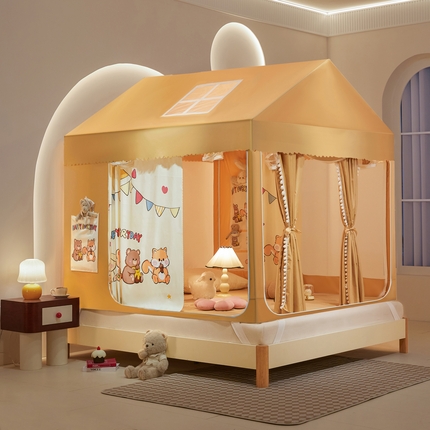 91家纺网 家纺一手货源 找家纺 （总）富莱星2025新款儿童小房子系列蚊帐