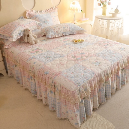 91家纺网 家纺一手货源 找家纺 （总）美达家纺 2025新款全棉印花夹棉床裙