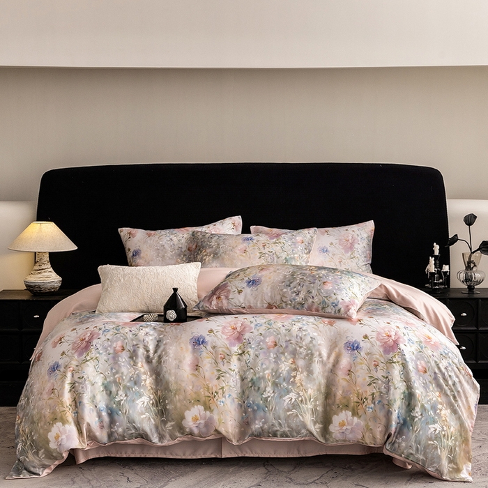 91家纺网 家纺一手货源 找家纺 （总）立奥被业 2025年新款100%兰精天丝四件套天丝数码印花四件套