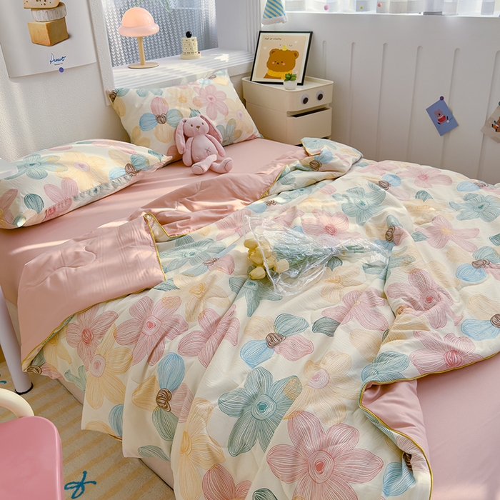 91家纺网 家纺一手货源 找家纺 老帅2025A类水洗双层纱夏被夏凉被空调被被芯直播爆款（有买家秀）花期