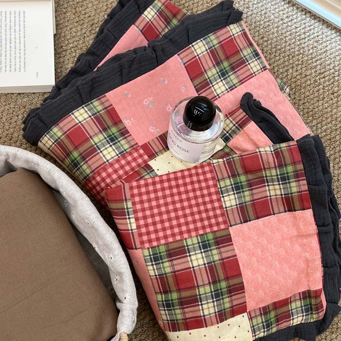 91家纺网 家纺一手货源 找家纺 荣轩 2024新款全棉印花双层纱四件套 皱皱纱花边款 甜心生巧