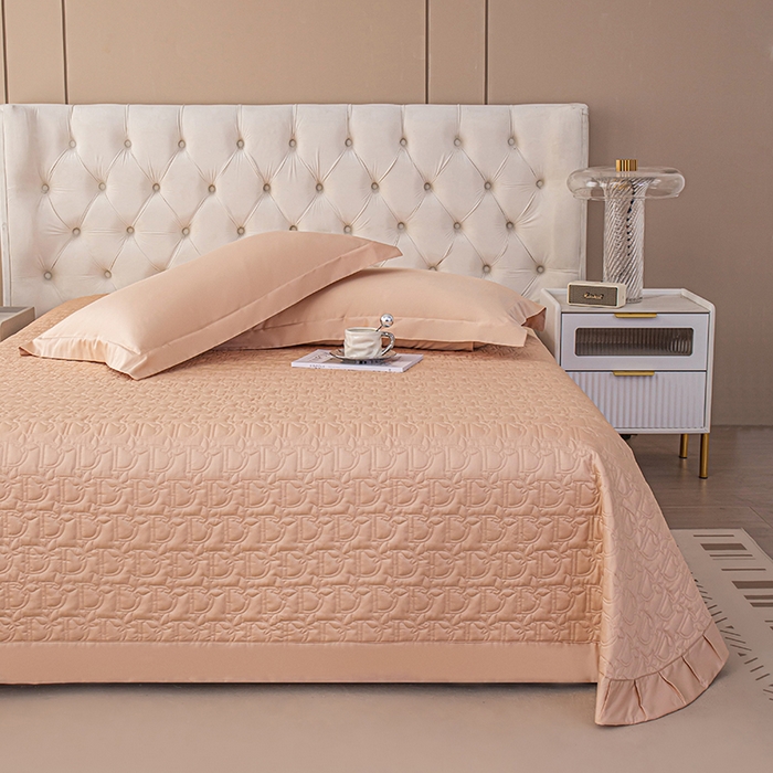 91家纺网 家纺一手货源 找家纺 金喜2025新款100支全棉枕套宽边工艺100S长绒棉枕头套-莫兰迪色系 繁花橙