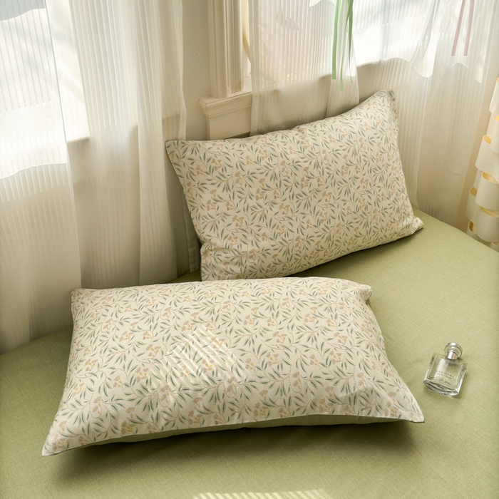 91家纺网 家纺一手货源 找家纺 清雅福 2025全棉13372小清新四件套和单被套早春系列第二批--单被套 绿茵