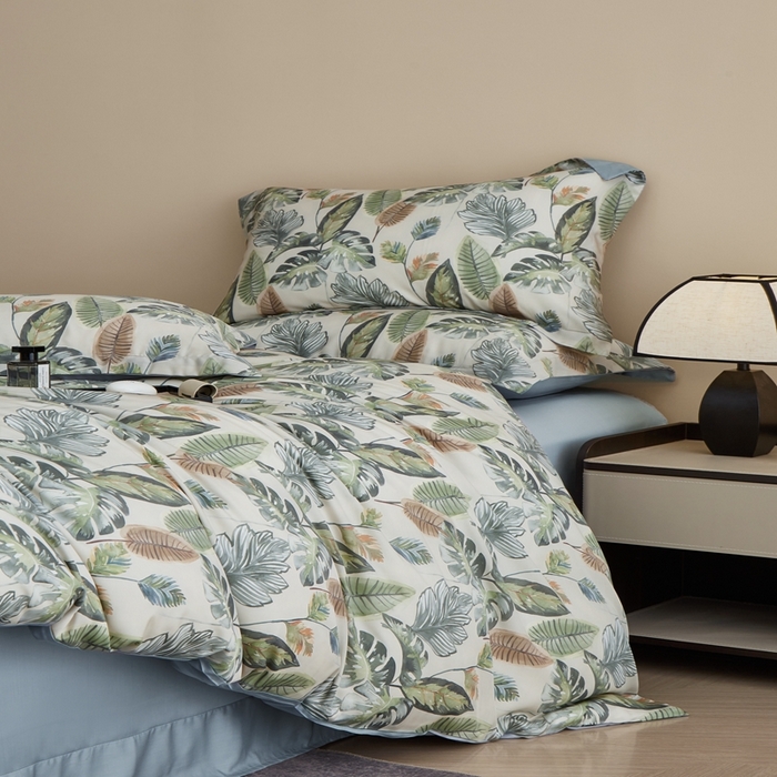 91家纺网 家纺一手货源 找家纺 顾家家居 2025新款莱塞尔数码印花四件套 曼茂