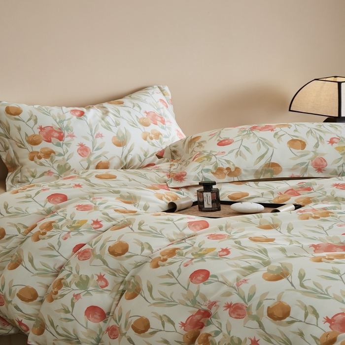 91家纺网 家纺一手货源 找家纺 顾家家居 2025新款莱塞尔数码印花四件套 丝丝花语