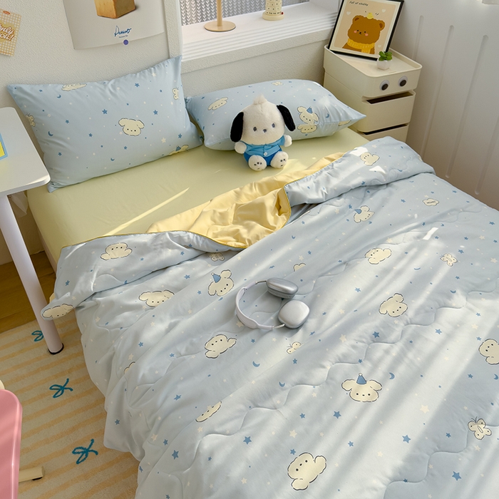 91家纺网 家纺一手货源 找家纺 老帅2025A类水洗双层纱夏被夏凉被空调被被芯直播爆款（有买家秀）小奶狗