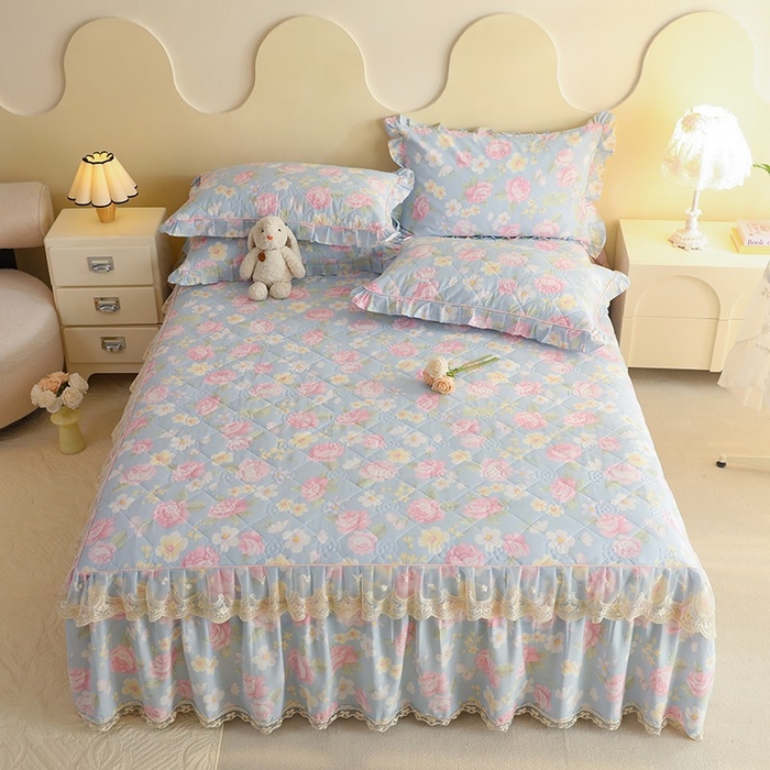 91家纺网 家纺一手货源 找家纺 （总）美达家纺 2025新款全棉印花夹棉床裙