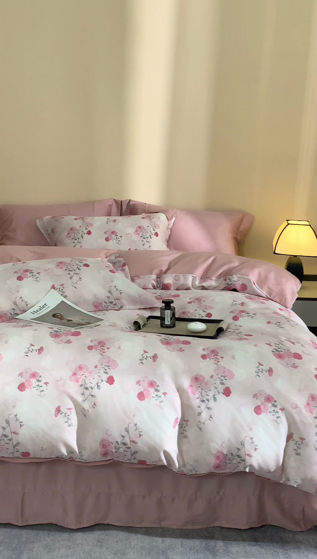 91家纺网 家纺一手货源 找家纺 顾家家居 2025新款莱塞尔数码印花四件套 伊莱恩