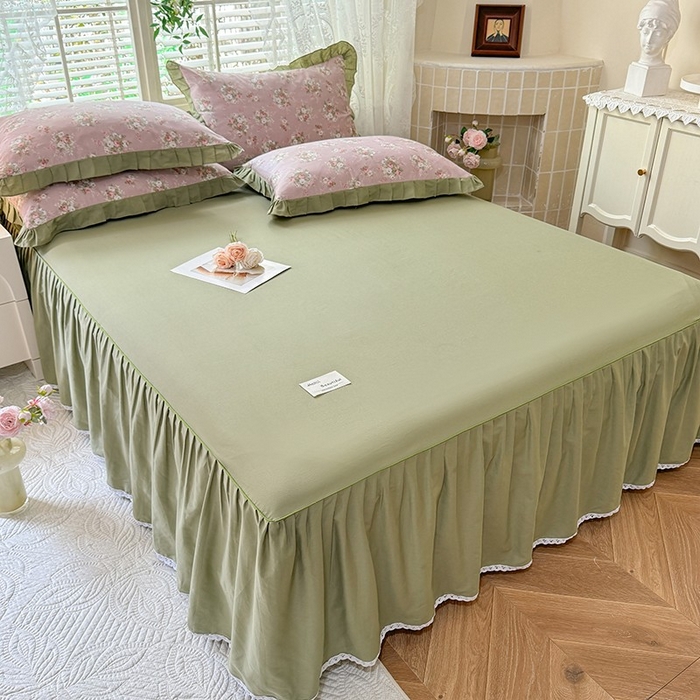 91家纺网 家纺一手货源 找家纺 （总）美达家纺 2025新款全棉纯色单床裙