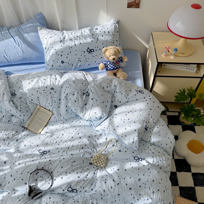 91家纺网 家纺一手货源 找家纺 仟人梦 2025新款水洗棉印花四件套 艺术之名-兰