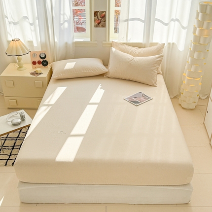 眠博士2025新款 全棉双层纱 单床笠 双层纱床笠-浅咖条