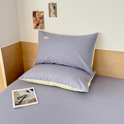眠博士2025新款全棉老粗布枕套 老粗布枕套-月光中蓝