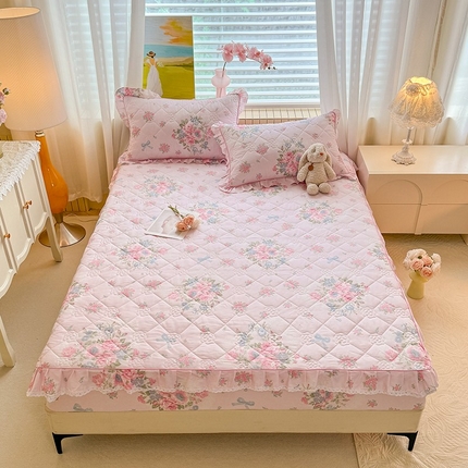 美达家纺 2025新款全棉印花夹棉床笠 夏花依旧