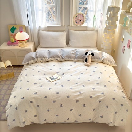 清雅福 2025全棉13372小清新四件套和单被套早春系列第二批--单被套 萌象派对