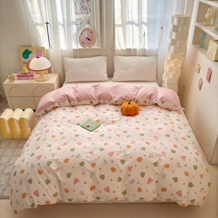 清雅福 2025全棉13372小清新四件套和单被套早春系列第二批--单被套 南瓜佳人