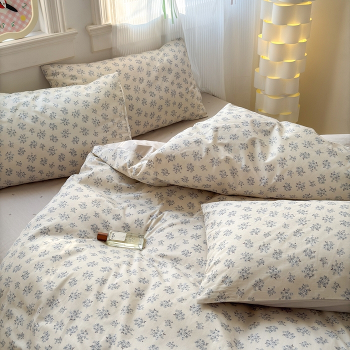 91家纺网 家纺一手货源 找家纺 清雅福 2025全棉13372小清新四件套和单被套早春系列第二批--四件套 芭莎夫人