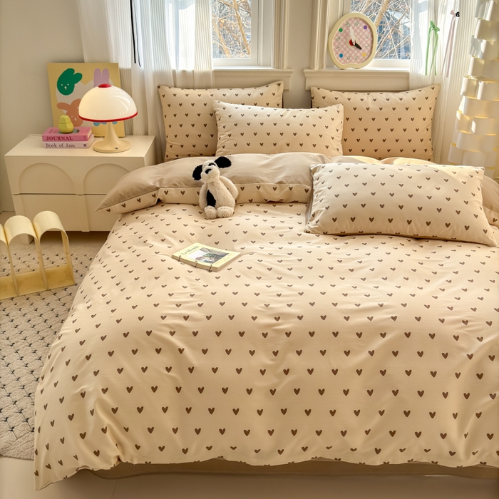 91家纺网 家纺一手货源 找家纺 清雅福 2025全棉13372小清新四件套和单被套早春系列第二批--单枕套 心甜