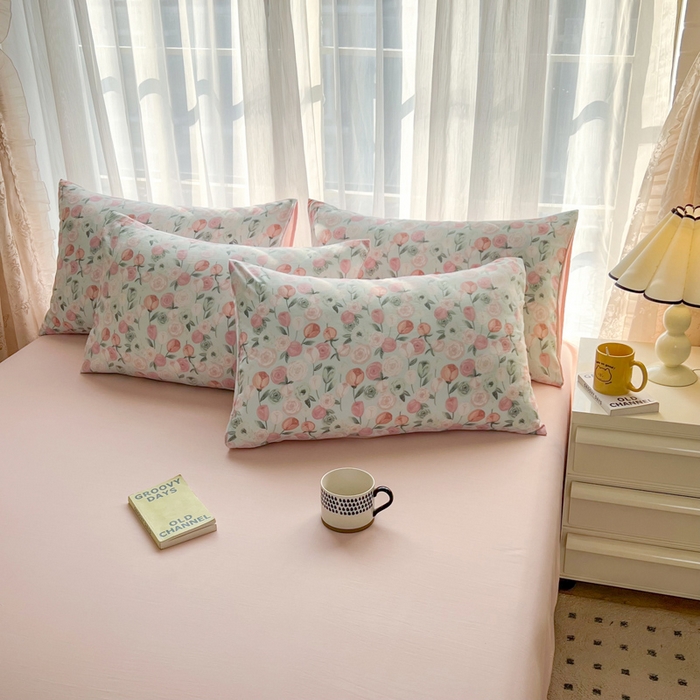 91家纺网 家纺一手货源 找家纺 麦瑞家纺 2025新款针织棉双层纱 1花田梦