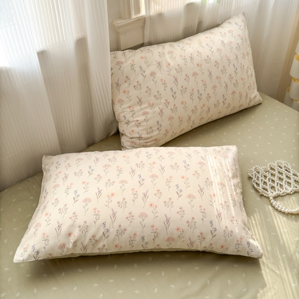 91家纺网 家纺一手货源 找家纺 （总）清雅福 2025全棉13372小清新四件套和单被套早春系列第二批--单枕套