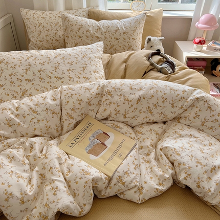 91家纺网 家纺一手货源 找家纺 （总）2025春季新款13372全棉印花四件套-小清新系列