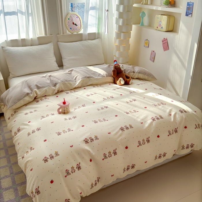 91家纺网 家纺一手货源 找家纺 清雅福 2025全棉13372小清新四件套和单被套早春系列第二批--单被套 小美满