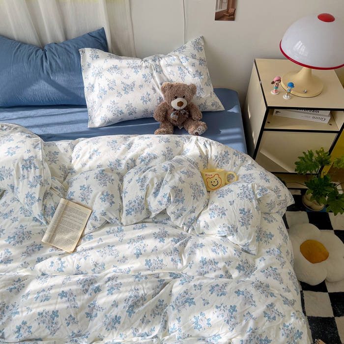 91家纺网 家纺一手货源 找家纺 仟人梦 2025新款水洗棉印花四件套 嫣语花开