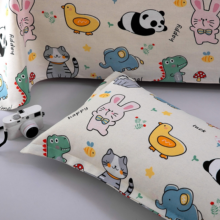 91家纺网 家纺一手货源 找家纺 帛洵2025新款原棉老粗布床单 聚会萌宠