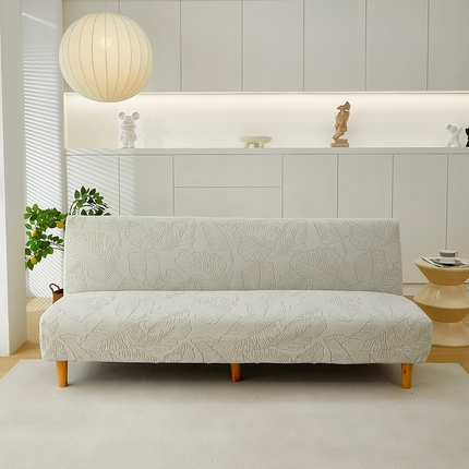 91家纺网 家纺一手货源 找家纺 逐日沙发套 2025新款提花绒沙发床套-叶沙 浅灰