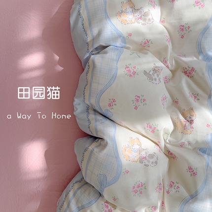 91家纺网 家纺一手货源 找家纺 （总）仟人梦 2025新款水洗棉印花四件套