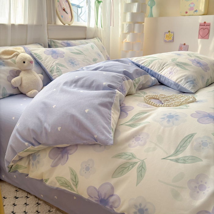 91家纺网 家纺一手货源 找家纺 清雅福 2025全棉13372小清新四件套和单被套早春系列第二批--单枕套 玺园