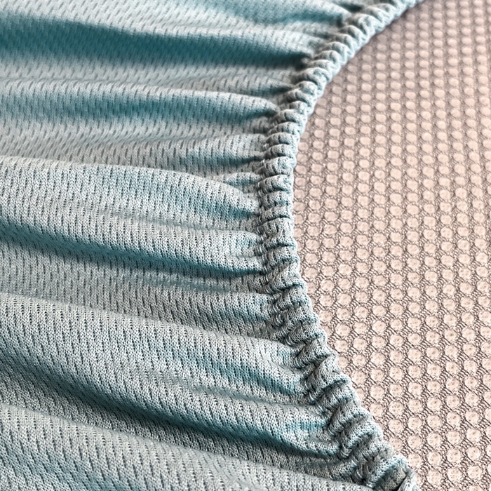 91家纺网 家纺一手货源 找家纺 鑫琪莱家纺 2025云母凉感冰丝席 床笠款-云母蓝