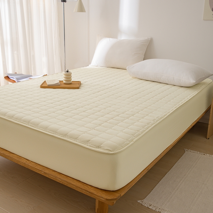 91家纺网 家纺一手货源 找家纺 帕芬鸟2024款A类原棉大豆纤维夹棉床笠 奶油黄