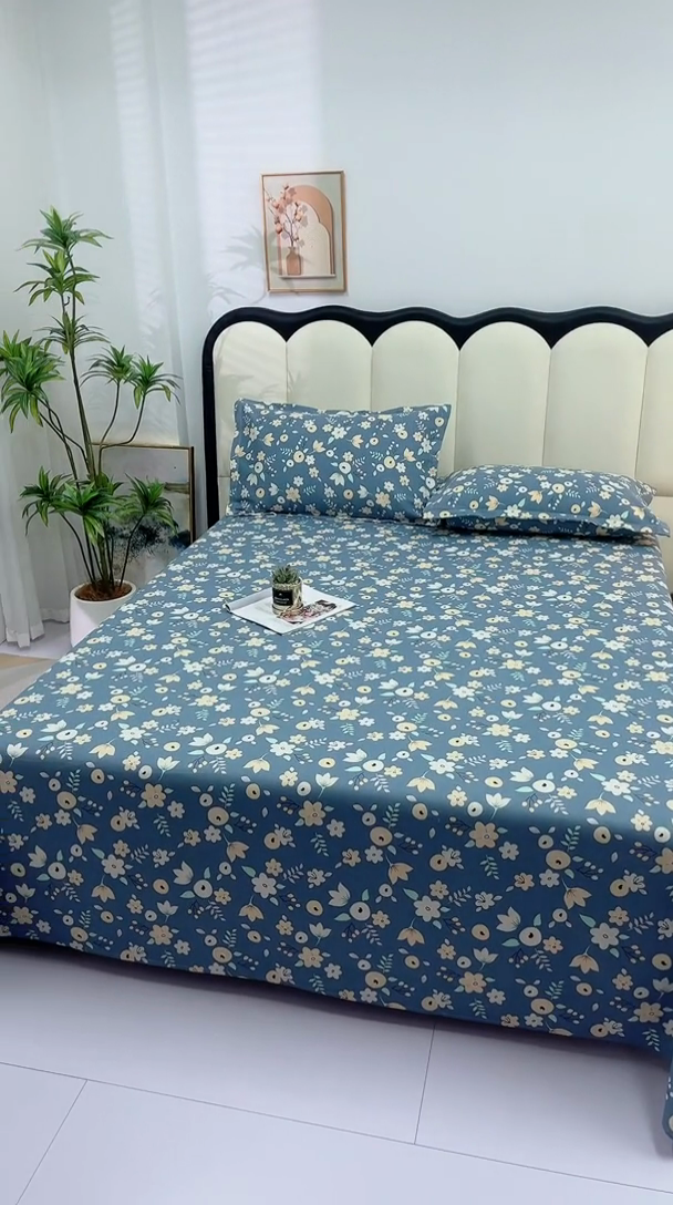 91家纺网 家纺一手货源 找家纺 帛洵2025新款原棉老粗布床单 静夜花开